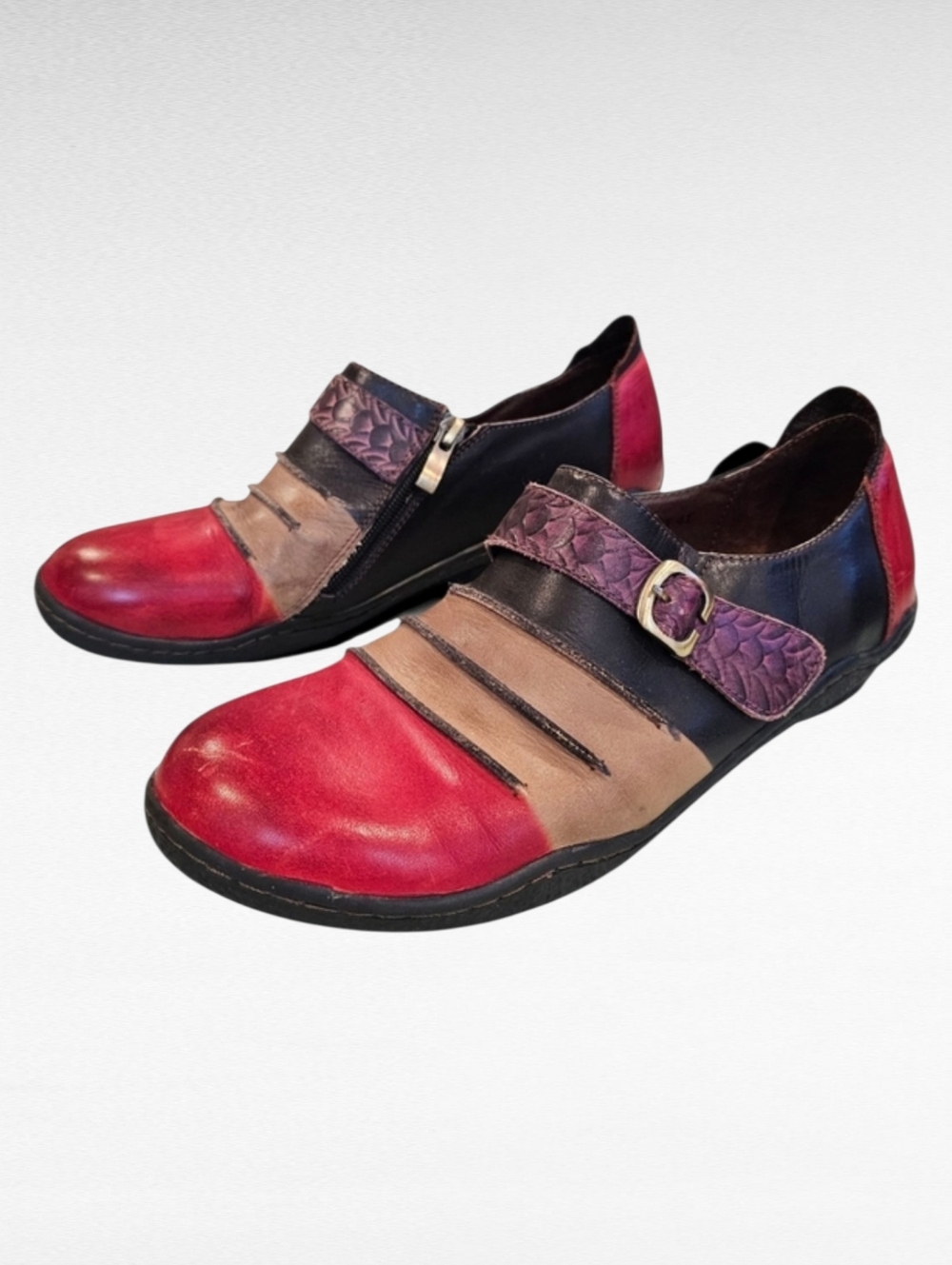 L'ARTISTE Expel Spring Step Leather Zip On Clogs Size EU 41  US 9.5 - 10